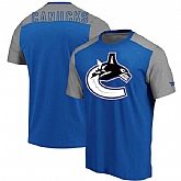 Vancouver Canucks Fanatics Branded Iconic Blocked T-Shirt Blue Heathered Gray,baseball caps,new era cap wholesale,wholesale hats
